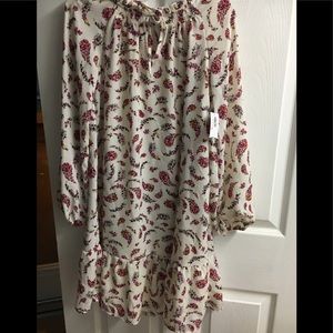 Old Navy Cream floral shift dress